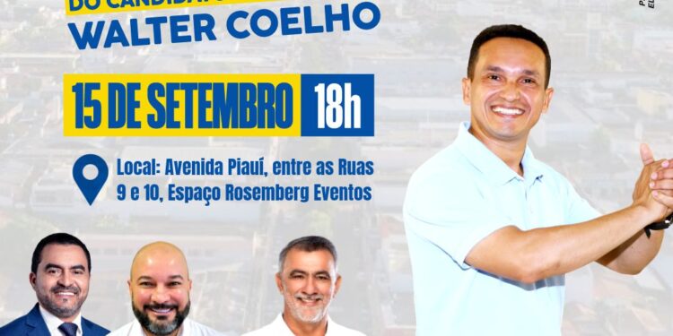 Candidato a Vereador Walter Coelho convida a população para mais uma reunião de 15 de Setembro ( domingo )