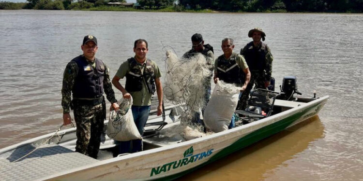 Naturatins intensifica fiscalização e apreende 6,8 mil metros de redes na Operação Piracema 2025/2026