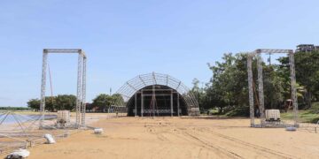 A Praia da Graciosa iniciou os preparativos da montagem da estrutura do 4º Torneio de Pesca Esportiva Tocantins.